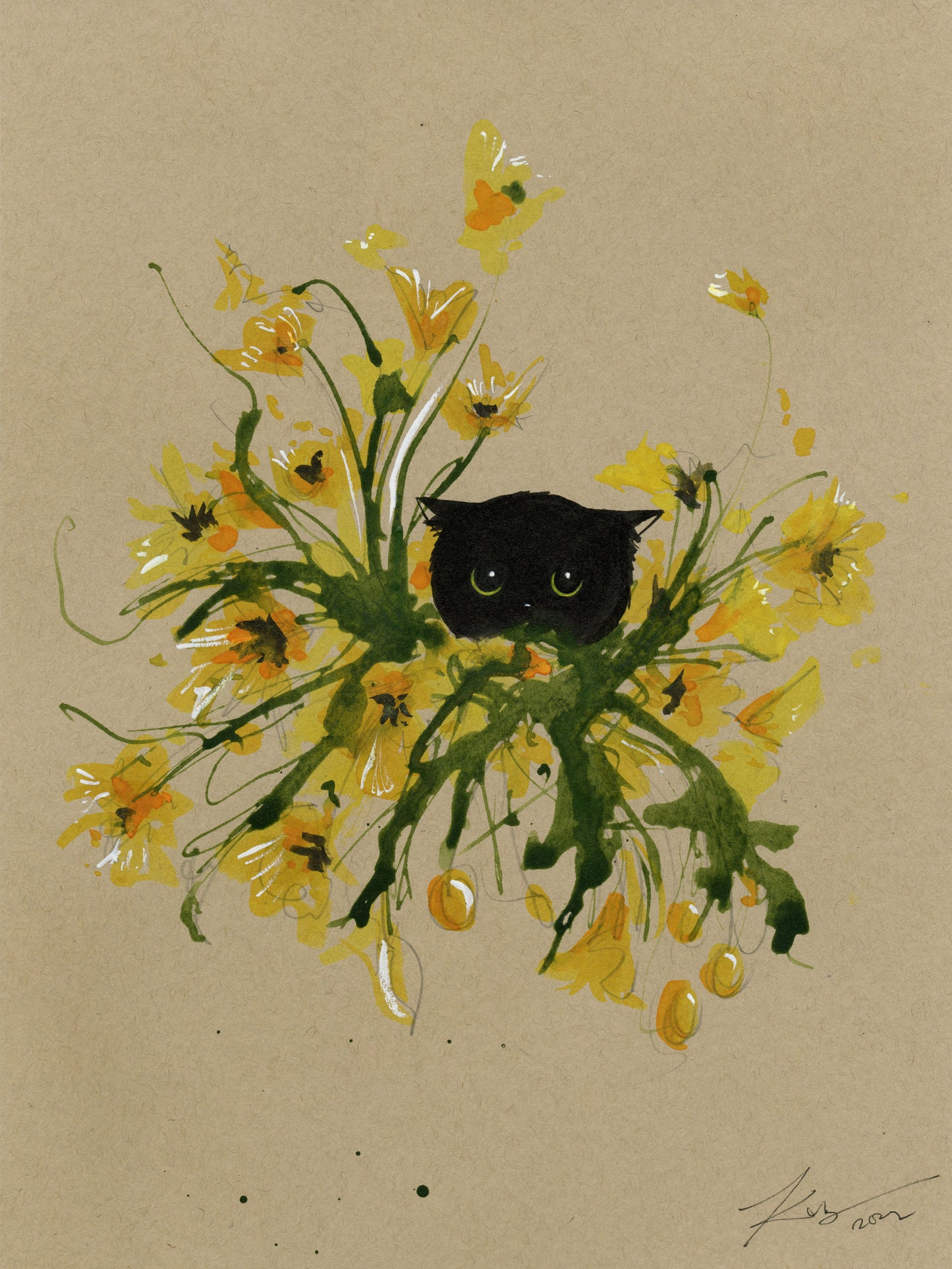 A Void in a Bouquet | 9" x 12" | Framed Original Artwork