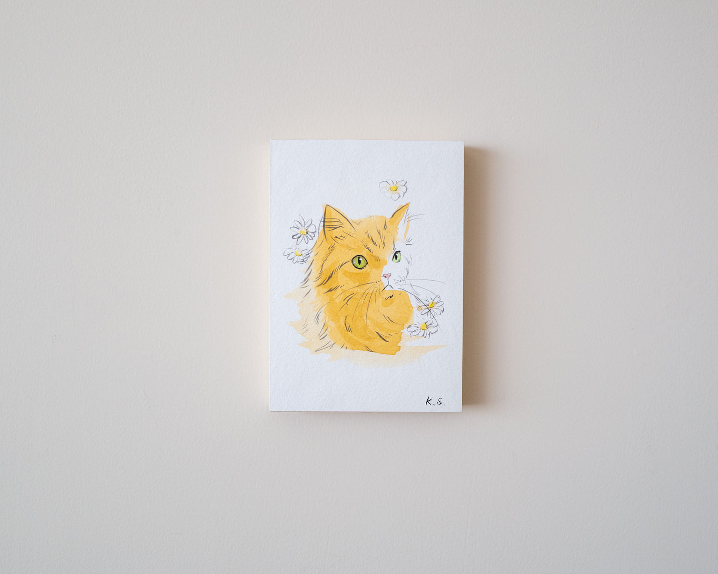Daisy Kitty | 5" x 7" | Original Painting