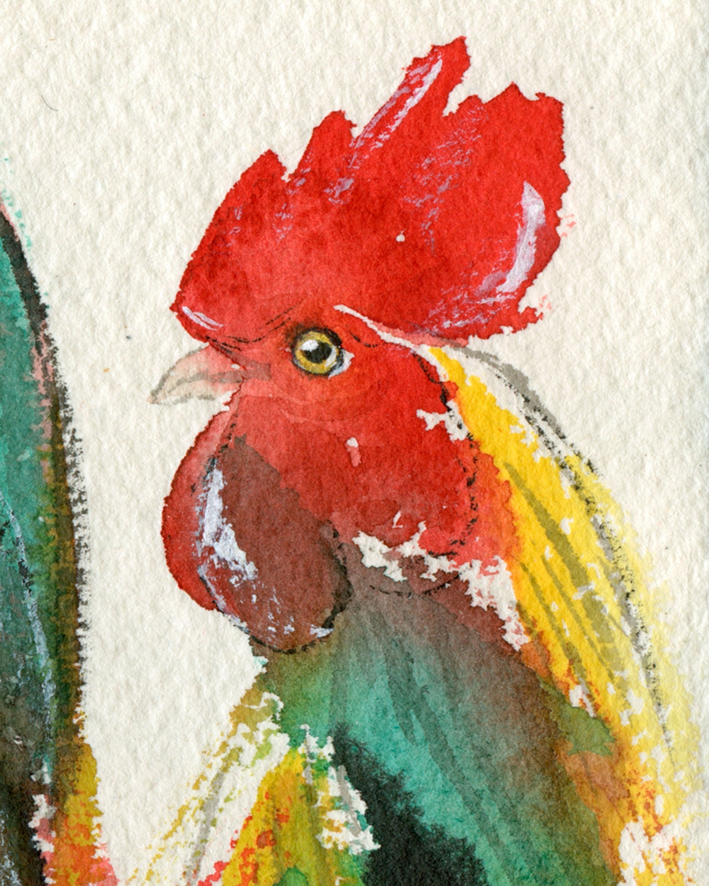 Rooster Zodiac | A6 |  Original Painting