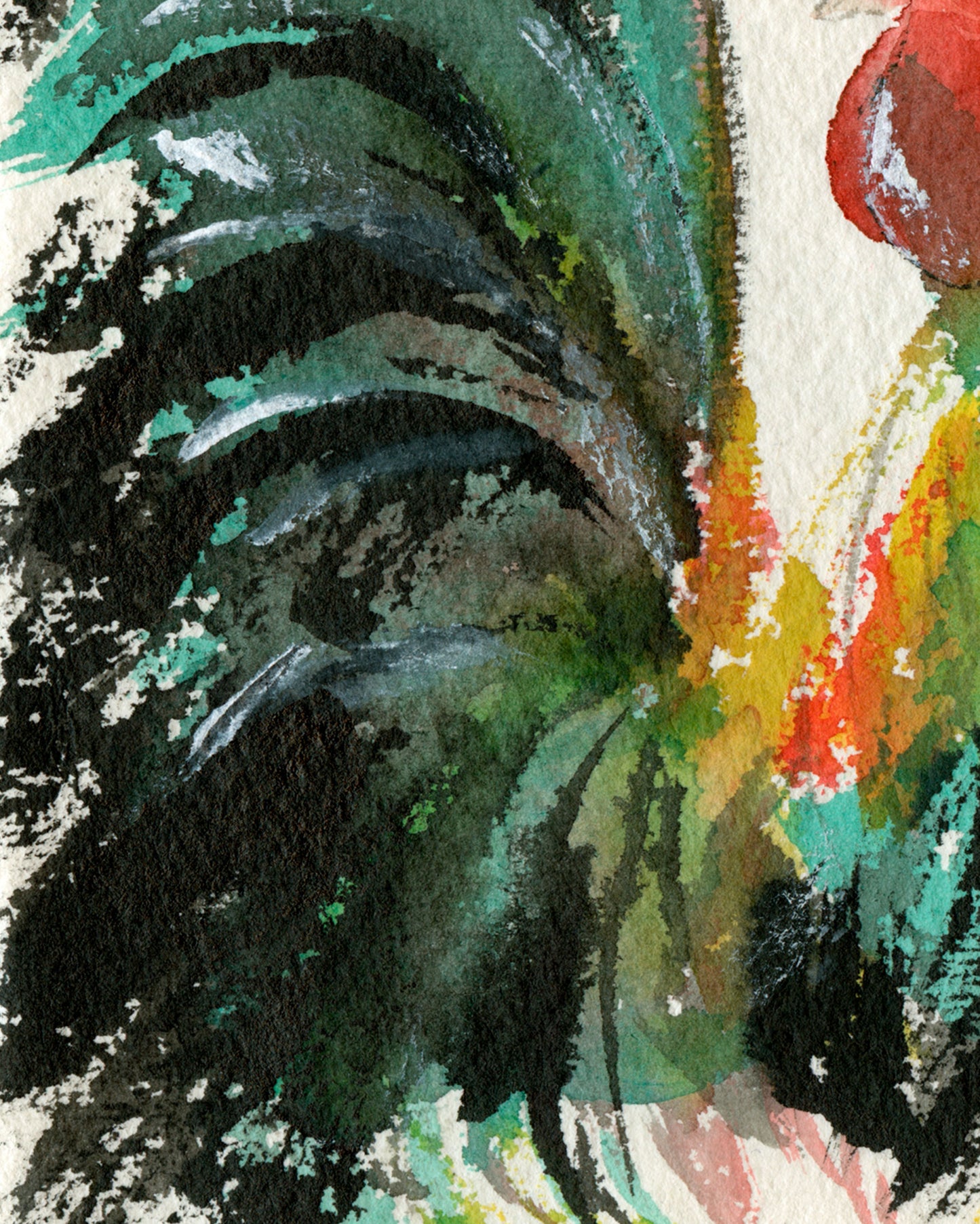 Rooster Zodiac | A6 |  Original Painting